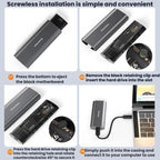 Blueendless M.2 Dual-Protocol Portable Hard Drive Enclosure NVMe/SATA Universal Aluminum Alloy SSD Enclosure, Curved With Type-C To USB Cable, Curved With 2 In 1 Cable, Striped With Type-C To USB Cable, Striped With 2 In 1 Cable