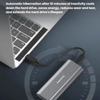 Blueendless M.2 Dual-Protocol Portable Hard Drive Enclosure NVMe/SATA Universal Aluminum Alloy SSD Enclosure, Curved With Type-C To USB Cable, Curved With 2 In 1 Cable, Striped With Type-C To USB Cable, Striped With 2 In 1 Cable