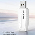 LB-LINK BL-WDN1310 1300Mbps Driver-Free Dual-Band 5GHz Desktop/Laptop Wireless Network Adapter Receiver Transmitter USB External Network Card, BL-WDN1310