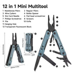 NexTool S11 Pro Mini Sailor 12-In-1 Outdoor Multi Tool Pocket Knife Folding Pliers Wire Cutters EDC Survival Kit, S11 Pro