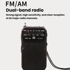 W-213 FM/AM Pointer Dual-Power Radio Portable Clip-On Radio With Flashlight
