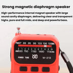 W-213 FM/AM Pointer Dual-Power Radio Portable Clip-On Radio With Flashlight