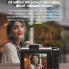 D27 4K Vlogging Camera 64MP Photo, 6x Optical Zoom, 180-Degree Flip Screen & WiFi Connectivity, D27 Black, D27 Brown