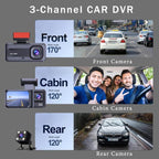 G98 HD 1080P Dash Camera Infrared DVR Recorder, Front + Inside, Front + Inside + Rear