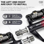 WEST BIKING Lightweight SPD-Compatible Road Bike Clipless Pedals - with Cleats and High-Efficiency Bearings, Black Steel, Black Red Steel, Black Red Titanium