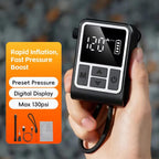 WEST BIKING Mini Digital Electric Air Pump Portable Tire Inflator with Preset Pressure, USB-C Rechargeable for Bikes Motorcycles Balls
