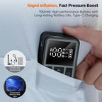 WEST BIKING Mini Digital Electric Air Pump Portable Tire Inflator with Preset Pressure, USB-C Rechargeable for Bikes Motorcycles Balls
