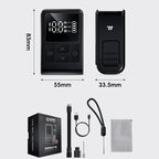 WEST BIKING Mini Digital Electric Air Pump Portable Tire Inflator with Preset Pressure, USB-C Rechargeable for Bikes Motorcycles Balls