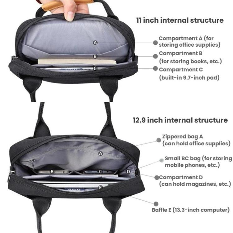 Laptop Carrying Case Tablet Inner Sleeve Single-Shoulder Crossbody Bag, 10.8-11.5 inch, 12-13 inch