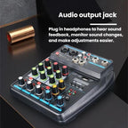 D4 4-Channel Mixer With Reverb Stage & Live Streaming Audio Mixer
