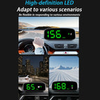 Solar-Powered Wireless Electronic Dog Speed Meter Head-Up Display, KM/H, MP/H
