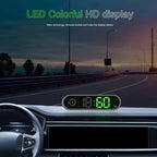 Colorful Head Up Display MPH/KMH Switchable Vehicle Speed Safety Warning Device, USB Cable, Dual USB Car Charger