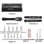 ENLEE EN59 19pcs Bike Ratchet Wrench Set Portable Multifunctional Bicycle Repair Tool Kit, EN59 19pcs
