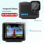 For GoPro HERO 4K 2024 Tempered Glass Screen Protector Anti-Scratch Lens Cover, 2 Sets