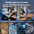 MK7 7 Inch Rotatable HD Display Digital Industrial Microscope Repair & Inspection Tool, Without Light, With Light