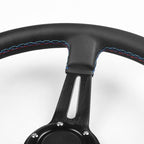 14 inch 350mm Car Steering Wheel Super Microfiber Leather Tri-Color Patchwork Drift Gaming Wheel
