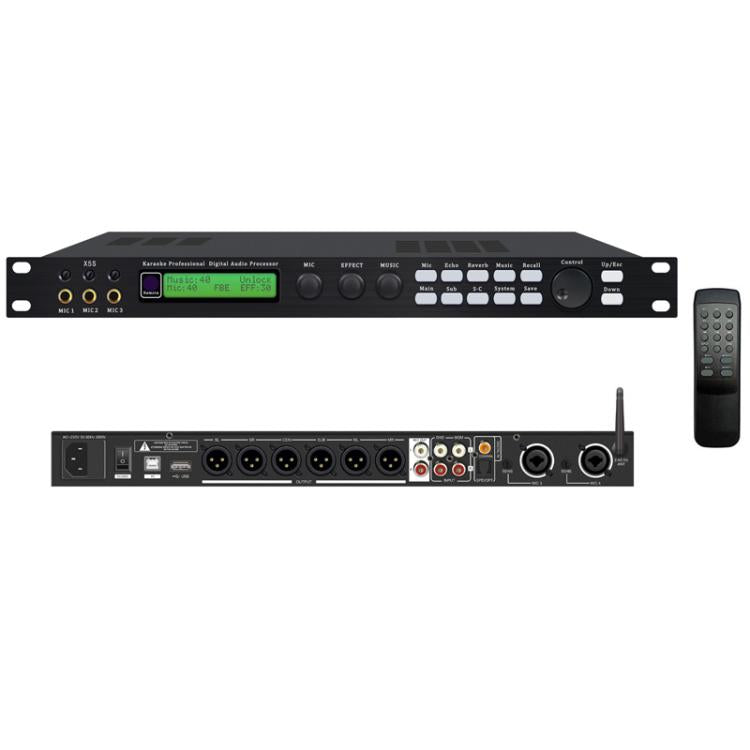X5S Digital Effects Processor With Feedback Suppression Anti-Interference Treatment Reverb Equalization Adjustment, US Plug, EU Plug, UK Plug, AU Plug