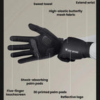 WEST BIKING YP0211278 3D Printed Cycling Anti-Slip Gloves Shock-Absorbing Full Finger Bike Gloves, M, L, XL, 2XL