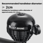WEST BIKING YP0706061 Bike Thumb Bell Aluminum Alloy Loud & Compact Bicycle Bell