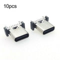 10pcs 16Pin USB Type-C Female Vertical SMT Connector Socket Charging Port, Height 10.0mm, Height 10.5mm
