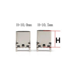 10pcs 16Pin USB Type-C Female Vertical SMT Connector Socket Charging Port, Height 10.0mm, Height 10.5mm