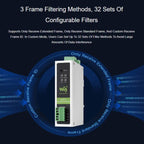 WAVESHARE CAN FD Protocol Converter Compatible With CAN 2.0A/2.0B Protocols Spports DIN Rail Mounting, 32599
