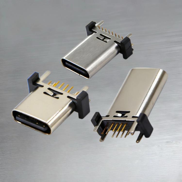 10pcs 16-Pin USB Type-C Female Connector PD Fast Charge Port, TH 9.3mm, TH 10.0mm, TH 10.5mm, TH 13mm, TH 13.7mm, TH 15mm, TH 16.5mm, TH 17.5mm, TH 18.5mm, SMT 9.3mm, SMT 13.0mm, SMT 13.7mm, SMT 15.0mm, SMT 17.5mm, SMT 18.5mm