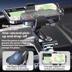 Car Phone Holder With 360-degree Rotation Dashboard Crocodile Clip Mount, Mirror Finish, Textured Finish