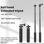 Flymile For DJI / GoPro / Insta360 Selfie Sticks Extension Tripods, 1/4 inch Version, Two-prong Version