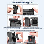 For DJI Osmo Action 6 Flymile Quick-Release Cage Protective Frame Street Photography Handle Kit