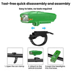 SMILING SHARK QX-D435A Kids Bike Headlight With Light Control Sensor Digital Display Portable Flashlight With Horn
