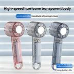 USB Charging Mirror Fan Outdoor Handheld Mini Fan With Carabiner Clip