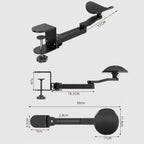 Ergonomic Computer Desk Arm Rest 360-degree Rotating Desk Clamp Arm Support Bracket Keyboard Armrest Extender