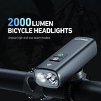 High-Capacity Rechargeable Bike Headlight Powerful Night Riding Flashlight, BR2000