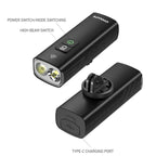 High-Capacity Rechargeable Bike Headlight Powerful Night Riding Flashlight, BR2000