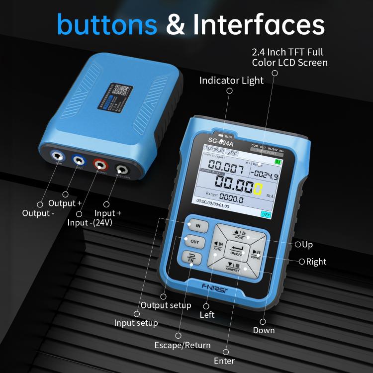 FNIRSI 4-20mA Multi-Function Signal Generator Current Pressure Thermal Resistance Calibrator, EU Plug, SG-004A Blue
