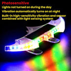 Car Solar-Powered Rear Wing Light Anti-Rear-End Collision Bat-Shaped Decorative Light
