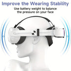 10000mAh Battery With Adjustable Replacement Headband Gaming VR Accessories, For Meta Quest 3 / 3S Q8L-3, For Meta Quest 2 Q8L, For Meta Quest 2 Q8, For Meta Quest 3 / 3S Q8-3