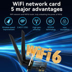 VegGieg 2 In 1 Desktop Gigabit PCIe Wireless Network Adapter, AX1800 PCI-E to WIFI 6 + Bluetooth 5.2/5dB