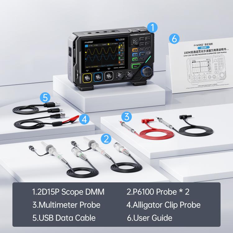 FNIRSI 3 In 1 Digit Digital Oscilloscope 4.5 Multimeter Signal Generator, 2D15P