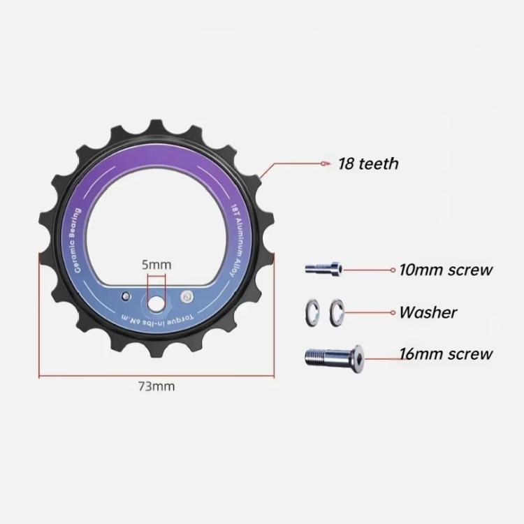 Hollow Eccentric Rear Derailleur Pulley 18T Ceramic Bearing DIY Bike Parts, CYCLAMI CYC-18T