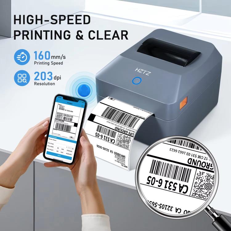 4-Inch Thermal Label Printer for Shipping, Barcode & Packaging Labels 25-100mm Print Width, EU Plug, HZTZ T40 USB, HZTZ T40 USB+Bluetooth, HZTZ T40 USB+LAN, HZTZ T40 USB+Bluetooth+Wi-Fi, HZTZ T40 USB+Wi-Fi
