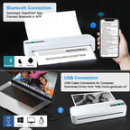 Wireless Rechargeable Thermal Printer Supports 2-inch to 8.5-inch Paper for PDF, Files, Images, and Tattoo Paper, HZTZ A4RJ 200dpi White, HZTZ A4RJ 200dpi Black, HZTZ A4RJ PRO 300dpi White, HZTZ A4RJ PRO 300dpi Black