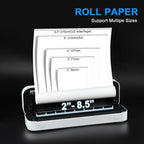 Wireless Rechargeable Thermal Printer Supports 2-inch to 8.5-inch Paper for PDF, Files, Images, and Tattoo Paper, HZTZ A4RJ 200dpi White, HZTZ A4RJ 200dpi Black, HZTZ A4RJ PRO 300dpi White, HZTZ A4RJ PRO 300dpi Black