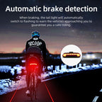 Smart Remote-Controlled Cycling Laser Tail Light Bicycle Turn Signal LED Warning Light, MEILAN X5