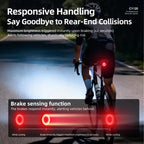 Bicycle Smart Braking Carbon Fiber Vibration Sensing Rear Light Warning Light, CY120