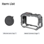 For DJI OSMO Action 6 aMagisn Metal Cage Quick Release Protective Frame with Silicone Lens Cap, Action 6 Metal Cage