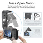 For DJI OSMO Action 6 aMagisn Metal Cage Quick Release Protective Frame with Silicone Lens Cap, Action 6 Metal Cage