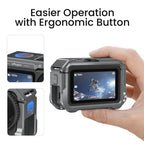 For DJI OSMO Action 6 aMagisn Metal Cage Quick Release Protective Frame with Silicone Lens Cap, Action 6 Metal Cage