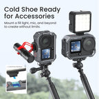 For DJI OSMO Action 6 aMagisn Metal Cage Quick Release Protective Frame with Silicone Lens Cap, Action 6 Metal Cage